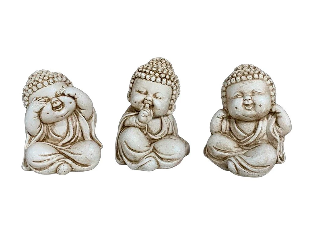 Foto de BUDA RULITOS SABIO CON OYUELOS X UNIDAD MINI 10.5CM YESO EXTRA DURO